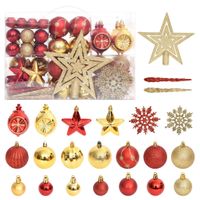 108-delige Kerstballenset goud en rood - thumbnail