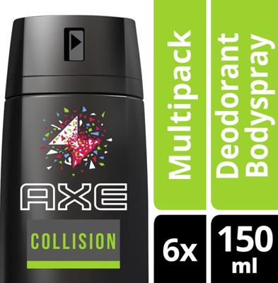 Axe Collision Fresh Forest + Graffiti Bodyspray Deodorant - 6 x 150 ml - Voordeelverpakking