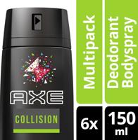 Axe Collision Fresh Forest + Graffiti Bodyspray Deodorant - 6 x 150 ml - Voordeelverpakking