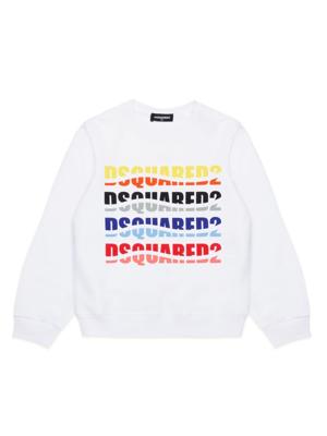 Dsquared2 Kids Katoenen sweater met logoprint - Wit