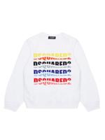 Dsquared2 Kids Katoenen sweater met logoprint - Wit
