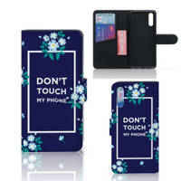 Huawei P20 Portemonnee Hoesje Flowers Blue DTMP