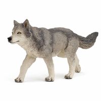 Plastic speelgoed figuur grijze wolf/wolven 12 cm