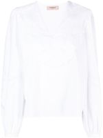 TWINSET blouse en coton à broderies anglaises - Blanc