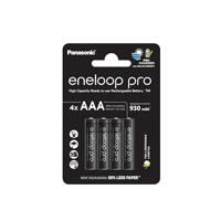 Panasonic BK-4HCDE/4BE eneloop pro Ready-to-Use Ni-MH batterijen, AAA/Micro,min. 930 mAh, levensduur van 500 laadcycli, met geringe zelfontlading, oplaadbare in plasticvrije verpakking,4-pack,zwart