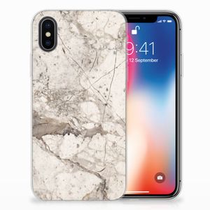 Apple iPhone X | Xs TPU Siliconen Hoesje Marmer Beige