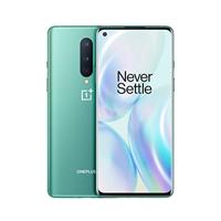 OnePlus 8 Smartphone Glacial Green, 6.55''/16,6 cm Fluid AMOLED Display 90Hz Kracht Scherm, 12 GB RAM + 256 GB, Triple Camera, Warp Charge 30, Dual Sim, 5G