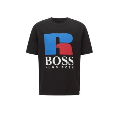 BOSS Menswear BOSS x Russell Athletic T-shirt met logo zwart