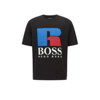 BOSS Menswear BOSS x Russell Athletic T-shirt met logo zwart