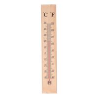 Thermometer - voor binnen en buiten - hout - 40 x 7 cm - Celsius/Fahrenheit