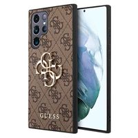 Guess 4G Big Metal Logo Samsung Galaxy S23 Ultra 5G Hybride Hoesje - Bruin - thumbnail