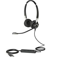 Jabra Q711383 Biz 2400 II Duo USB Callcenter-kabel-headsetfürUC/softphones/USB-tafeltelefoons, controllermiteerbare toetsen, ruisonderdrukking