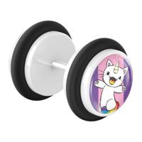 Fake plug met Chubby Unicorn Design Acryl / Chirurgisch staal 316L Fake Piercings