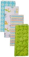 Luvable Friends Baby Layered Flannel Burp Cloth, Alphabet 4pk, One Size (Pack of 4)