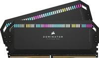 Corsair DOMINATOR PLATINUM RGB DDR5 64 GB (2x32 GB) 5600 MHz C40 Intel geoptimaliseerd desktopgeheugen (ingebouwde spanningsregeling, gepatenteerde CORSAIR DHX koeling, 12 ultraheldere CAPELLIX RGB LEDs) Zwart