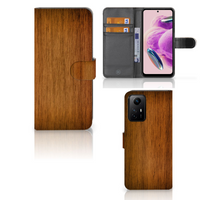 Xiaomi Redmi Note 12S Book Style Case Donker Hout - thumbnail