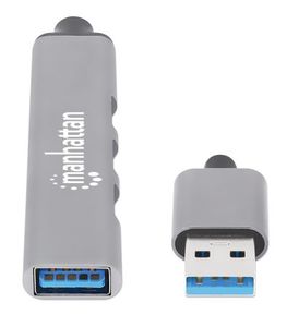 Manhattan 168427 interface hub USB 3.2 Gen 1 (3.1 Gen 1) Type-A 5000 Mbit/s Grijs