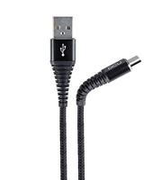 DCU Tecnologic | USB-kabel type C | aansluitkabel voor mobiele telefoon/tablet | USB-aansluiting type C - USB extra sterk | lengte: 1,5 m | zwart