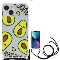 iPhone 14 Stevig Bumper Hoesje Avocado Singing - thumbnail