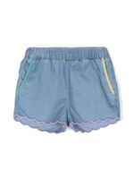 Stella McCartney Kids short à bords festonnés - Bleu