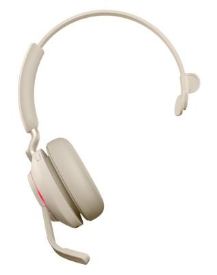 Evolve2 65 MS Mono Beige - Bluetooth Headset - op oor - omkeerbaar - Bluetooth - draadloos - USB-A