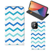 iPhone 12 Pro Max Hoesje met Magneet Zigzag Blauw - thumbnail