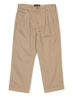 Ralph Lauren Kids pantalon en coton à pinces - Marron