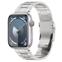 By Qubix - Titanium Premium Link bandje - Zilver - Compatible met Apple Watch 38mm / 40mm / 41mm / 42mm - Compatible Apple watch bandjes