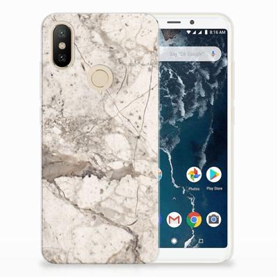 Xiaomi Mi A2 TPU Siliconen Hoesje Marmer Beige