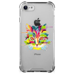 iPhone SE 2022/2020 | iPhone 8/7 Stevig Bumper Hoesje Cat Color