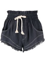 MARANT ÉTOILE short en soie à bords francs - Noir