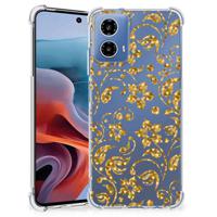 Motorola Moto G34 Case Gouden Bloemen