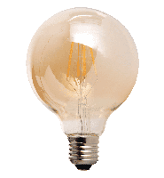 LED lamp filament globe large 4W golden