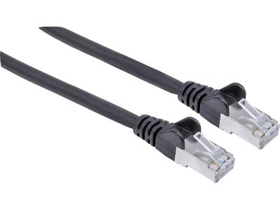 Intellinet 741057 RJ45 Netwerkkabel, patchkabel CAT 6A S/FTP 10.00 m Zwart Folie afscherming, Afscherming gevlochten, Afgeschermd, Geschikt voor HDMI,