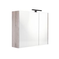 Best Design Spiegelkast Happy Grey Incl. LED verlichting 60x60 cm Grijs Eiken