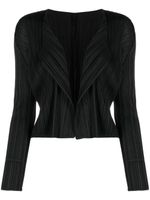 Pleats Please Issey Miyake cardigan plissé à design ouvert - Noir