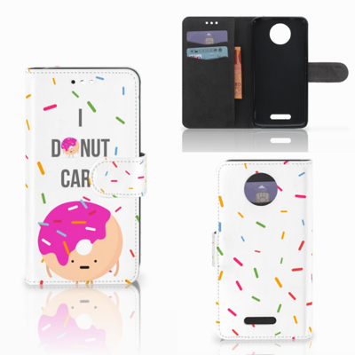 Motorola Moto C Plus Book Cover Donut Roze