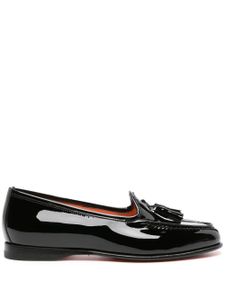 Santoni mocassins en cuir verni - Noir