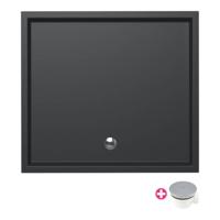 Douchebak Xenz Mariana | 110x100x4 cm | Incl.Afvoersifon-Chroom | Acryl | Rechthoekig | Antraciet mat