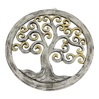 Houten Wanddecoratie Tree of Life Wit - thumbnail