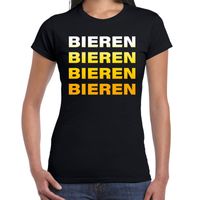 Bieren bieren bieren bieren t-shirt zwart voor dames - thumbnail