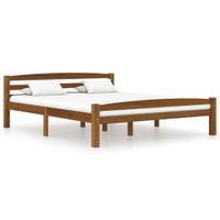 Bedframe massief grenenhout honingbruin 160x200 cm