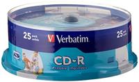 Verbatim CD-R AZO 700 MB - 52 keer brandsnelheid, bedrukbaar, krasbescherming, 25 Pack Spindle