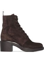 Gianvito Rossi bottines lacées en daim - Marron