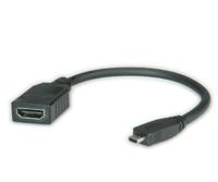 VALUE HDMI High Speed Kabel met Ethernet, HDMI F - Micro HDMI M, 0,15 m - thumbnail