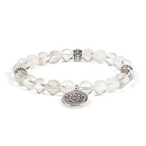 Mala Armband Bergkristal Elastisch met Lotus