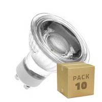 Set van 10 GU10 45º 5W COB glazen LED lampen warm wit 3000k