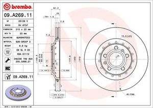 Remschijf BREMBO, Remschijftype: Binnen geventileerd, u.a. für VW, Audi