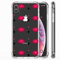 Apple iPhone Xs Max Doorzichtige Silicone Hoesje Lipstick Kiss