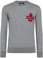 DSQUARED2 pull à logo Maple Leaf - Gris